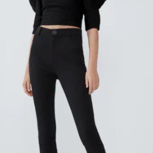 High Waisted Buttoned Leggings - Zara
